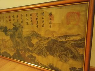 Pergamino chino antiguo con caligrafía