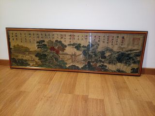 Pergamino chino antiguo con caligrafía