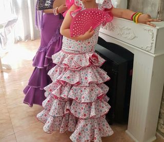 Traje de flamenca niña volantes