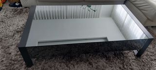 Mesa de centro cristal negro 130x70cm