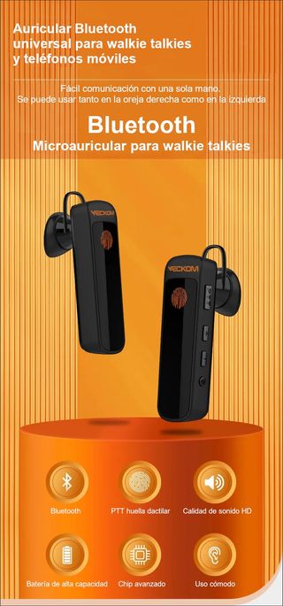 Walkie VECKOM BT-101 PMR446 + Auricular Bluetooth