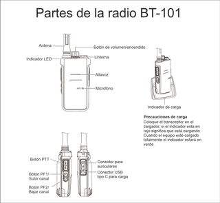 Walkie VECKOM BT-101 PMR446 + Auricular Bluetooth