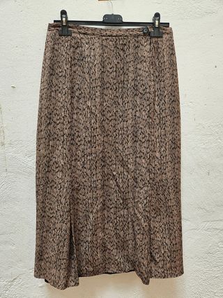 Falda larga marrón y negra talla 44 pequeña