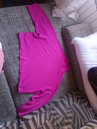 Jersey Zara cuello alto rosa