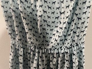 Abito corto Anonyme fantasia cani azzurro