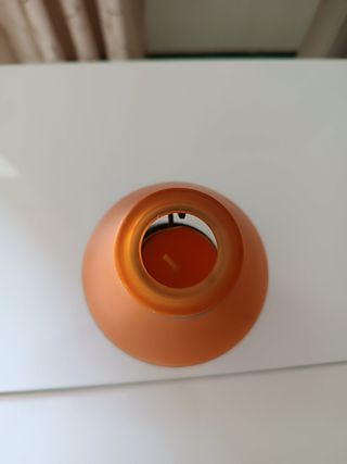 Lampada porta candela arancione in vetro