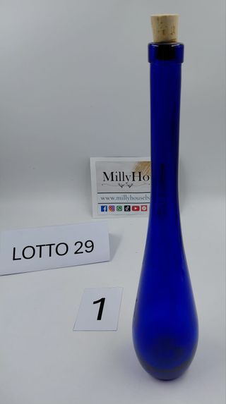 Bottiglia in vetro blu con tappo