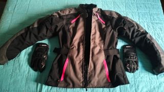 Chaqueta Moto Mujer RST Negra y Gris