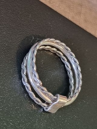 Anillo semanario plata trenzado