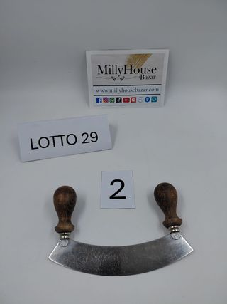 Mezzaluna con manici in legno