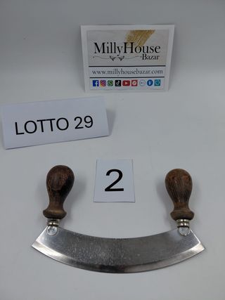 Mezzaluna con manici in legno