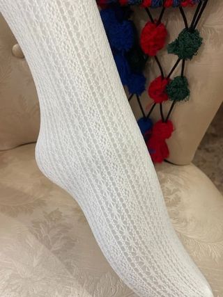 Calcetines Fallera Blanco Lazos