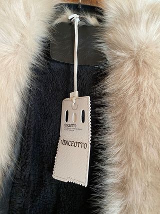Chaqueta Biker con pelo negro y beige
