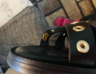 Sandalias Porronet piel negras tachuelas