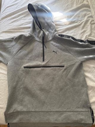 Sudadera Puma Gris Media Cremallera
