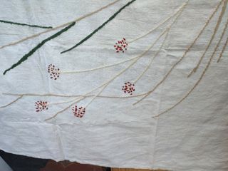 Cortina o mantel lino bordado a mano.