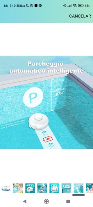 Robot Limpiafondos Piscina AQUVII 7500mAh