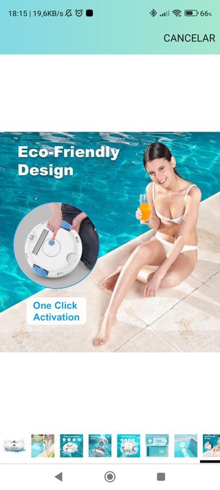 Robot Limpiafondos Piscina AQUVII 7500mAh