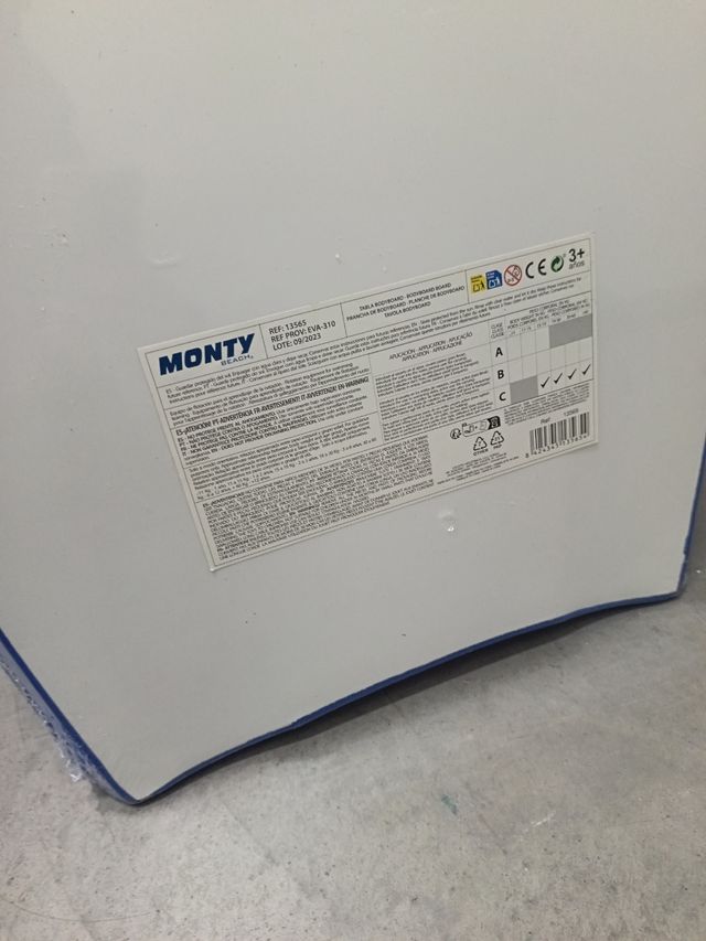 Tabla de bodyboard Monty Slick Board azul