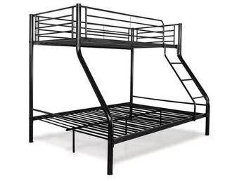 Litera Matrimonial de Metal Negra y blanca Nueva