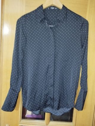 Camisa Mango lunares negra talla XS