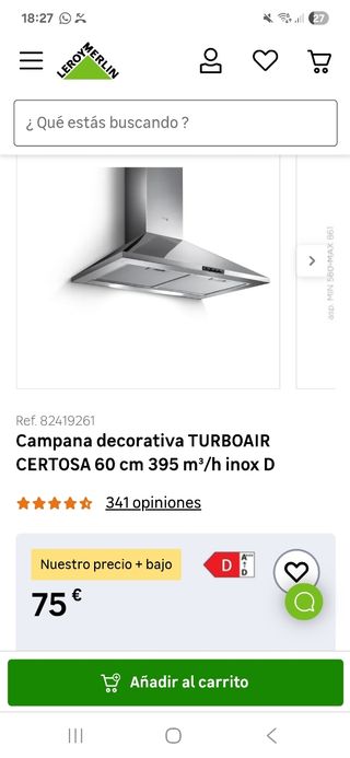 Campana Decorativa TURBOAIR CERTOSA 60cm