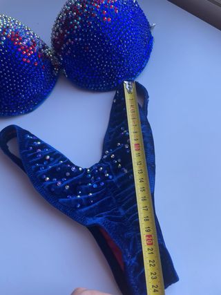 Bikini Competición Azul y Rojo Brillante
