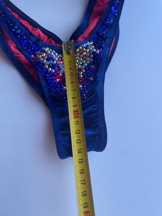 Bikini Competición Azul y Rojo Brillante