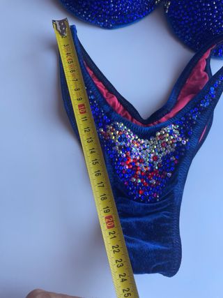 Bikini Competición Azul y Rojo Brillante