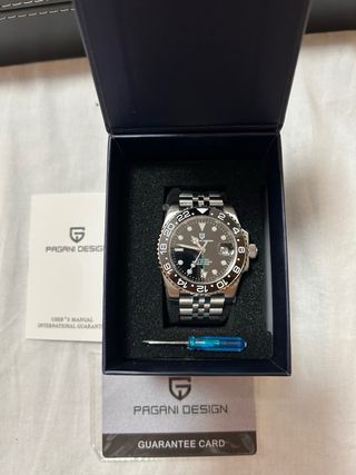 Reloj Automático PAGANI DESIGN GMT Negro/Plata