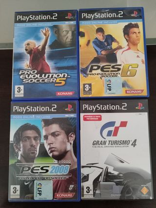 Lote 4 Juegos PS2: PES 5, 6, 2008 y GT4