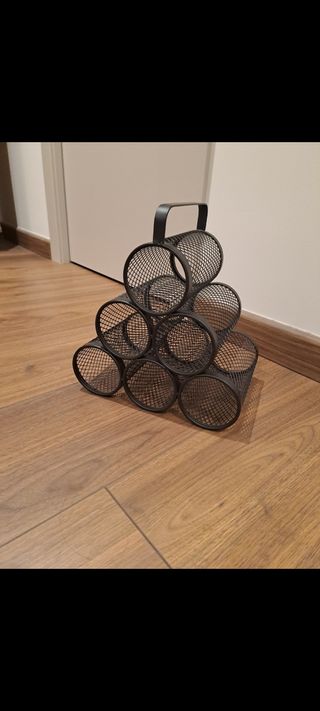 Botellero metálico negro a estrenar