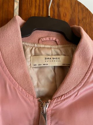 Bomber Zara rosa Talla L