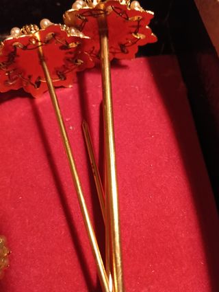 Aderezo Fallera Color Oro y Verde Hecho a mano