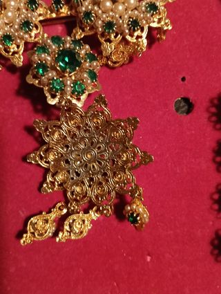 Aderezo Fallera Color Oro y Verde Hecho a mano