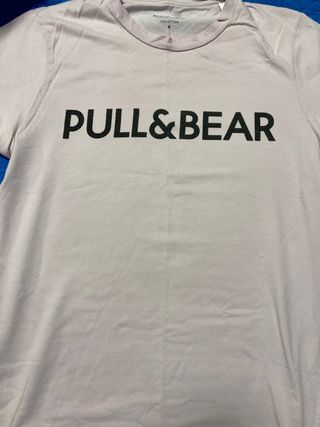 Camiseta PULL&BEAR Manga Corta Rosa Talla M