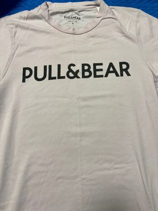 Camiseta PULL&BEAR Manga Corta Rosa Talla M