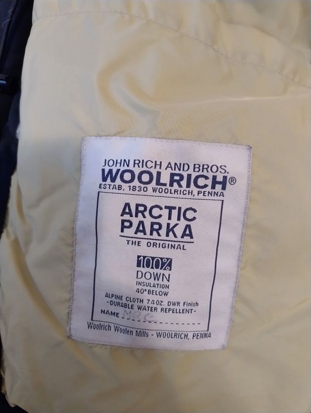 Parka Woolrich uomo grigio con cappuccio