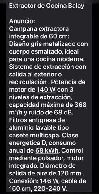 Campana Balay 3BT263MX Telescópica