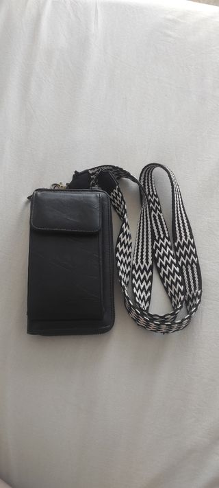 Bolso bandolera polipiel negro