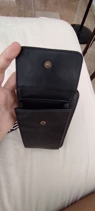 Bolso bandolera polipiel negro