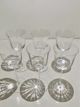 Set 6 calici da vino in cristallo