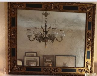 Espejo Vintage Madera Dorado Grande