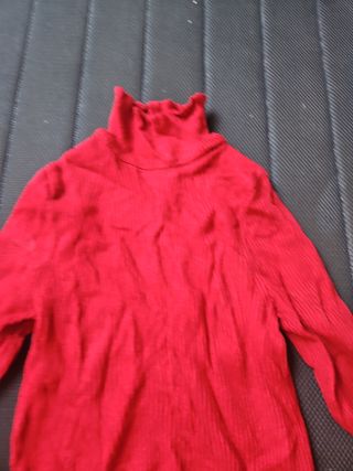 Jersey de punto rojo cuello alto