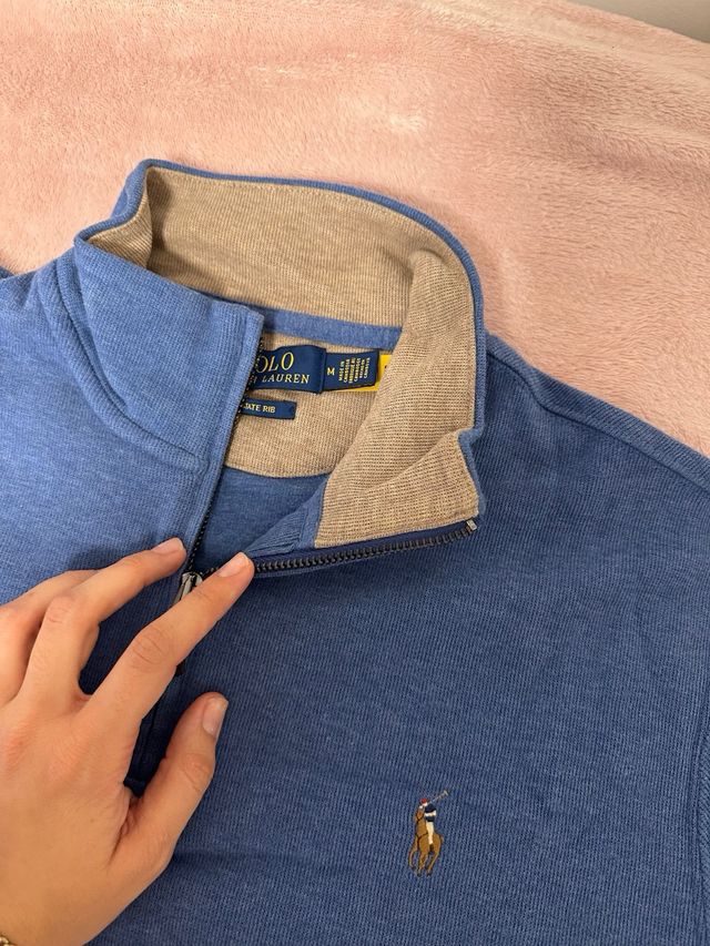 Polo Ralph Lauren Jersey Azul Media Cremallera