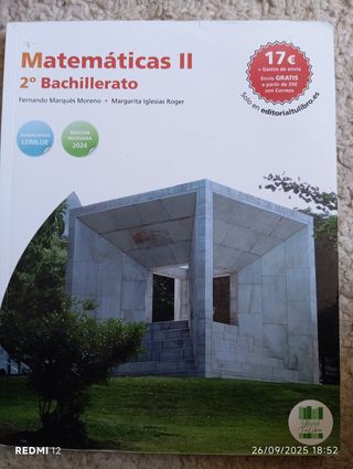 Libro 2 bachillerato matemáticas