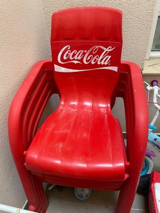 4 Sillas Coca-Cola Rojas Plástico