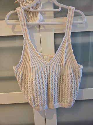 Top H&M tejido beige talla xxl
