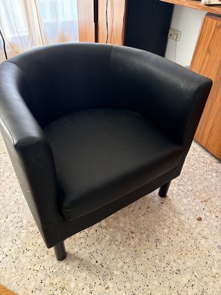 Sillón Ikea Negro Piel Sintética
