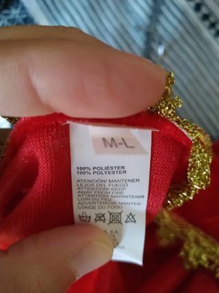 Disfraz Mosquetera Rojo y Dorado Talla M-L